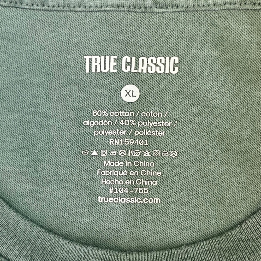 True Classic Mens XL Sage Green Heather Short Sleeve Crew Neck Athletic Fit Tee - Picture 9 of 14